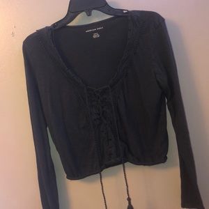 Gray long sleeve American eagle shirt
